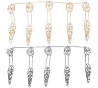 CREATCABIN 2 juego de 2 pulseras de Uñas Góticas de Colores para Halloween, Anillo de Uñas Punk Vintage con Punta Hueca, Anillos de Garra con Cadena para Mujeres Y Hombres, Cosplay, Drama, Fiesta, Esp