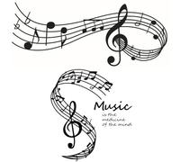 CREATCABIN 2 pieza de Pegatinas de Pared con Notas Musicales, Decoración de Habitación Musical, Vinilo Extraíble, Notas Adhesivas, Papel Tapiz, Pegatinas Estéticas, Decoración, Despegable para el Hoga