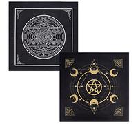 CREATCABIN 2 pieza de Tela de Altar Luna Sol Estrella Pentagrama Cubierta de Tarot Celestial Tapiz Espiritual Mantel Poder Tela Sagrada Astrología para Adivinación Suministros de Brujería Premium