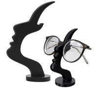 CREATCABIN 2 unidad. Soporte para Gafas con Forma de Rostro Moderno Exhibidor de Gafas Organizador de Escritorio para Monturas de Gafas Y Gafas de Sol. Impresión 3D Decoración Artística 13.7x4.5x1.3cm