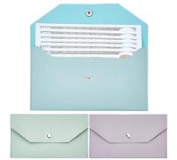CREATCABIN 3 billetera de Cuero con Forma de Sobre para Dinero En Efectivo, de 3 colores, Reutilizable, para Guardar Dinero, Cheques, Billetes, Organizador, Resistente Al Agua, para Mujeres Y Hombres,