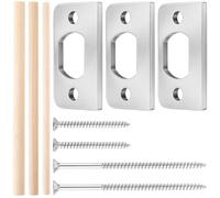 CREATCABIN 3 Placa de Refuerzo para Cerradura de Puerta con Tornillos Espaciador 1-1/4"X2-1/4 restaurador de Cerrojo Placas de Refuerzo de Acero Aleado para Cerradura Bloque de Placa 3.2 x 5.7 cm