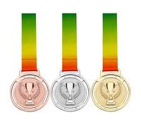 CREATCABIN 3 Uds. Premio Metal Oro Plata Bronce Premio Medallas con Cinta, Medallas de Ganador de Estilo Olímpico Medallas de Lugar Premio para Eventos Aulas, Juegos de Oficina Y Deportes - 1° 2° 3° L