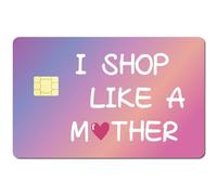 CREATCABIN 4 Pieza de Pegatinas para Tarjetas de Crédito Y Débito, I Shop Like A Mother, Decoración Personalizada para Tarjetas, Impermeable, Extraíble, para Proteger Tarjetas Bancarias, Pegatinas d