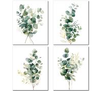 CREATCABIN 4 Pieza Eucalipto Botánico Arte Pared Impresiones Plantas Tropicales Lienzo Cartel Hojas Imagen Boho Decoración Pared Lienzo Arte Pared Aceite Fibra Química el Hogar Sala Estar 25x20 cm