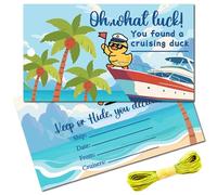 CREATCABIN 50 Pieza de Tarjetas de Pato de Crucero, Etiquetas de Pato de Papel, Palmeras, Cruceros, Patos Escondidos, Kits de Tarjetas de Etiqueta de Navegación con Agujero Y 10.9 Yardas de Hilo de
