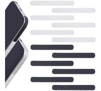 CREATCABIN 50 Unidad de Tiras Adhesivas Antideslizantes Transparentes Y Negras para Teléfono Móvil Pegatinas Laterales Antideslizantes Pegatinas de Goma para Parachoques Impermeables 5 x 0.6cm