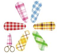 CREATCABIN 6 Funda de Cuero para Tijeras Funda de Seguridad para Tijeras Funda Protectora para Tijeras de Costura A Cuadros Bolsas Portátiles para Bordar Acolchar Manualidades Herramientas 2.5x6.5cm
