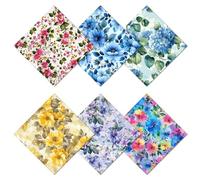 CREATCABIN 6 paquete de Paños de Limpieza Gruesos para Gafas Diseño de Flores de Colores Paños de Limpieza de Microfibra Multicolor Toallitas Suaves para Gafas Reutilizables Y Pantallas de 15.5x15.5cm