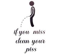 CREATCABIN 6Pcs Toilet Stickers If You Miss Clean You Piss Decals Decor Art Toilet Seat Vinyl Wall Decoration Mural Decals Waterproof Removable for Toilet Rules WC Restroom Bathroom 20x13cm