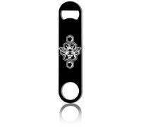 CREATCABIN Abeja Abrebotellas Plano Velocidad Abridor Metal Abridor Botellas Resistente Llave Acero Inoxidable para Cerveza Barman Pub Bar Bebidas Cocina Restaurante Personas Mayores Negro 4x17.8cm