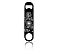 CREATCABIN Abrebotellas Plano Luna Sol Nebulosa Velocidad Abridor Metal Abridor Botellas Resistente Llave Acero Inoxidable para Cerveza Bartender Pub Bar Bebidas Cocina Restaurante Negro 4x17.8cm