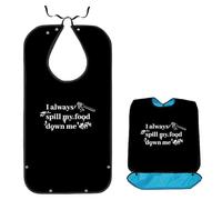 CREATCABIN Baberos Divertidos para Adultos, Hombres, Mujeres Y Ancianos. Baberos con Recogedor de Migas. Regalos de Broma. Protector de Ropa Lavable E Impermeable de Lona para Comer 86x46cm