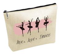 CREATCABIN Bolsa de Maquillaje de Ballet, Neceser de Bailarina, Neceser, Neceser para la Menstruación, Organizador Portátil, Lavable, Gran Capacidad, con Cremallera para Vacaciones, Novia, Esposa, Act