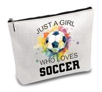 CREATCABIN Bolsa de maquillaje de lona de polialgodón con cremallera para artículos de aseo personal, bolsa de lavado de viaje para mujeres, fanáticos de los deportes, regalos, 10 x 7 pulgadas, Just a