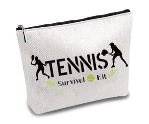 CREATCABIN Bolsa Kit Supervivencia Tenis Bolsa Maquillaje Tenis Bolsas Multiusos Cosméticos Polialgodón Cremallera Bolsas Lona Viajes Trabajo Deportivo Bolsas Equipo Tenis Profesoras Mujeres 18x25cm