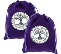 CREATCABIN Bolsas de Terciopelo con Cordón para Cartas de Tarot, Soporte para Barajas de Dados, Diseño Morado del Árbol de la Vida, para Guardar Joyas de Tarot, Cristales, Dados, Brujería, 2 Pulgadas