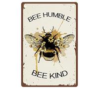 CREATCABIN Cartel de Chapa de Metal Bee Humble Bee Kind Retro Vintage Funny Wall Decor Art Mural Hanging Iron Painting para el Hogar Jardín Bar Pub Cocina Sala de Estar Oficina Garaje Póster Placa, 8