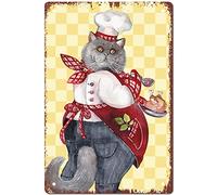 CREATCABIN CartHojalata Gato Vintage Cocina CartHojalata Metal Retro AnimaDivertidos Gato CarteCocina Hogar Jardín Cocina Bar Pub SaEstar Oficina Garaje Placa Póster 8 x 12 Pulgada