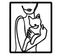 CREATCABIN Cat Metal Wall Art Decor Human Black Wall Signs Hierro Colgante Metal Ornamento Escultura para Balcón Jardín Hogar Sala Decoración Exterior Interior Cocina Oficina Regalos 11.8x9.8 Pulgada