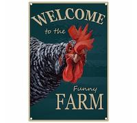 CREATCABIN Chicken Coop Sign Farmhouse Decor Wall Art Vintage Poster Metal Tin Sign Retro Placas para Coop Farm Yard Jardín Al Aire Libre Acción de Gracias Bienvenido 20 x 30 cm…