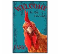 CREATCABIN Chicken Coop Sign Vintage Farm Sign Farmhouse Decor Wall Art Poster Metal Retro Placas para Coop Farm Yard Jardín Al Aire Libre Acción de Gracias Bienvenido 20 x 30 cm