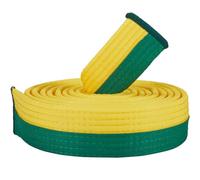 CREATCABIN Cinturón Taekwondo Amarillo Verde Cinturón Artes Marciales Poliéster Judo Karate TKD Aikido Cinturón Uniforme Clasificación Cinturones Ajuste Universal Suaves Largos para Adultos 280cm