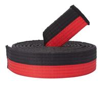 CREATCABIN Cinturón Taekwondo Negro Rojo Cinturón Artes Marciales Poliéster Judo TKD Aikido Cinturón Clasificación Uniforme Cinturones Largos Suaves Ajuste Universal para Entrenamiento Deportivo 280cm