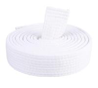 CREATCABIN Cinturones de Karate Blancos de Poliéster para Artes Marciales, Cinturón de Judo, Jiu-Jitsu Brasileño, TKD, Aikido, Uniforme, Cinturón de Rango Largo, Suave, Ajuste Universal, Cinturones de