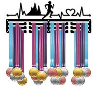 CREATCABIN Colgador Medallas Correr Soporte Medallas Deportivas Más 60 Medalla Soporte Hierro para Colgar Pared para Colgar En la Pared para Medallista Corredor Gimnasia Maratón Atleta Regalo 40x15cm