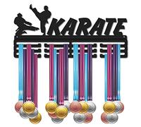 CREATCABIN Colgador Medallas Karate Soporte Medallas Deportivas Más 60 Medalla Soporte Hierro Colgar Pared para Colgar Pared para Medallista Bailarín Fútbol Gimnasia Maratón Atleta Regalo 40x22.8cm
