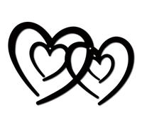 CREATCABIN Decoración de Pared de Corazón de Metal Negro Esculturas de Arte de Pared de Metal Corazones Dobles Huecos de Hierro Letrero Decorativo Colgante Adorno para Sala de Estar Hogar 20 x 30cm