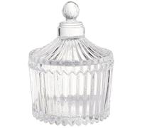 CREATCABIN Dulcera con Tapa Tarro de Cristal Transparente Tarro de Dulces Decorativo Pequeño de Cristal Vintage Recipientes para Almacenar Galletas Cuenco para Bodas Buffet Fiestas Oficina 9 x 6.5cm