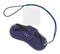 CREATCABIN Estuche de Cuero Portátil para Gafas de Sol, Estuche Fino para Gafas, Estuche Suave para Gafas de Viaje, Estuche para Gafas, Estuche Liviano con Correa para el Cuello, Paño de Limpieza para