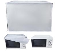 CREATCABIN Funda Protectora para Horno Microondas Extragrande de Tela Oxford Plateada Impermeable con Apertura Frontal para Freidora de Aire A Prueba de Polvo para Olla A Presión Eléctrica 54x35x43cm