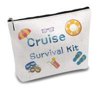 CREATCABIN Kit Supervivencia Crucero Bolsas Maquillaje Lona Bolsa Cosméticos Viaje Estuche Multiusos Transferencia Hierro Bolsas Bolso Aseo Portátil para DIY EscueRegalos Enfermera 25x18cm