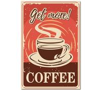 CREATCABIN Letrero Chapa Taza Café, Cartel Metal Vintage, Placa Pintura Retro, Arte Mural Decorativo, Colgante Cafetería, Cocina, Hogar, 30x20cm
