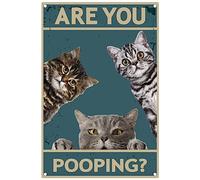 CREATCABIN Letrero de Gato Vintage Metal Tin Sign Decoración de Pared Retro Pintura Póster Placa Hierro Decoración Arte Mural Colgante Regalo para Cat Lover Hogar Cocina Bar Restaurante 30x20 cm