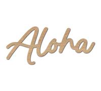 CREATCABIN Letrero de Madera Aloha Palabra Recortes de Madera Letras de Saludo Pintura En Blanco Sin Terminar Piezas de Artesanía Colgantes Adornos para Pared Puerta Corona Árboles de 12.4x29x0.5cm