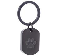 CREATCABIN Llavero Conmemorativo para Cenizas de Mascotas Urnas para Perros Llavero para Cenizas Llavero de Joyería de Cremación con Huella de Pata Negra con Pasadores de Embudo Pequeño 1.8x2.8cm