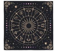 CREATCABIN Mantel de Altar con Mapa Estelar de Constelación Tapiz de Brujería Mantel Ritual Espiritual de Terciopelo Servilletas de Mesa con Cartas de Tarot Mantel Cuadrado para Arte de Pared 50x50cm