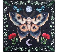 CREATCABIN Mantel de Altar de Polilla Mantel de Tarot Tapete de Brujería Tapiz Mantel Espiritual Mantel Cuadrado de Terciopelo para Colgar En la Pared Mantel de Cartas de Adivinación para 50x50cm