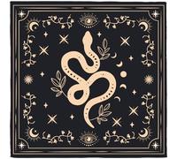 CREATCABIN Mantel de Altar de Serpiente Dorada Tapete de Brujería Mantel Espiritual de Terciopelo Servilletas de Mesa para Cartas de Tarot de Brujería Tapiz Cuadrado Arte de Pared Mantel de 50x50cm