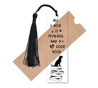 CREATCABIN Marcadores de Libros para Perros Ycotas, Marcapáginas Rectangulares con Borlas Acrílicas Inspiradoras para Profesores, Estudiantes, Amantes de los Libros, Amantes de los Perros, Adultos