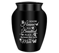 CREATCABIN Mini Urna para Cenizas, Pequeña Urna de Recuerdo para Cenizas Humanas, de Aluminio, para Cremación Funeraria, con Palabra Grabada Y Bolsa de Terciopelo, Regalo Conmemorativo para Mamá, Papá