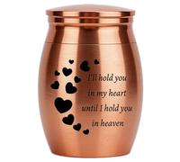 CREATCABIN Mini Urna Pequeña Recuerdo Urnas de Cremación Soporte para Cenizas Miniatura Entierro Funeral Contenedor Tarro de Acero Inoxidable para Cenizas Humanas Mascota Perro Gato 40x30mm