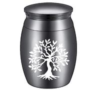 CREATCABIN Mini Urnas de Cremación, Urna de Recuerdo Pequeña, Kit de Aleación de Cenizas, Urna Funeraria para Compartir de Metal, Contenedor Funerario En Miniatura para Mujeres, Amigos de la 4x3 cm