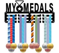 CREATCABIN My Medals - Perchero para Colgar Medallas, Organizador de Metal para Colgar En la Pared, 3 línea, 40 o Más Medallas, Regalo para Corredores, Jugadores de Fútbol, Gimnastas, Bailarines