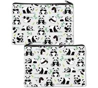 CREATCABIN Neceser de Maquillaje Panda Neceser de Viaje con Cremallera Estuche Multiusos Estilo Boho Organizador de Artículos de Aseo Bolsa de Almacenamiento para Mujeres Hermanas Amigas Mamás 25x18cm