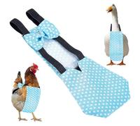 CREATCABIN Pañales para Patitos Pañales para Pollos Reutilizables Ajustables Lavables Impermeables con Lazo Azul Y Lunares de Poliéster para Mascotas para Pollos de Interior Gallinas Y 24 x 11 x 1.2cm